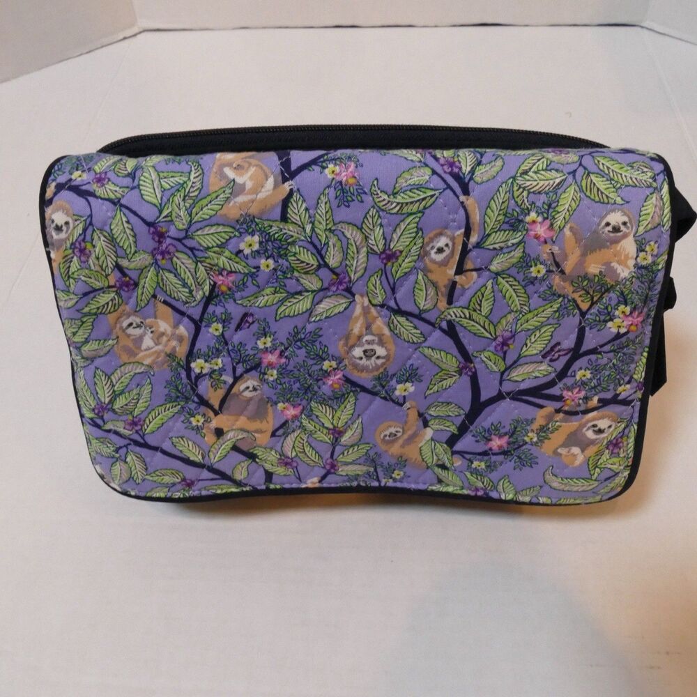 Vera Bradley Hanging Around Purple Sloth Crossbody Bag